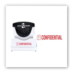 ACCUSTAMP2 1.63 in. x 0.5 in. CONFIDENTIAL Pre-Inked Shutter Stamp - Red