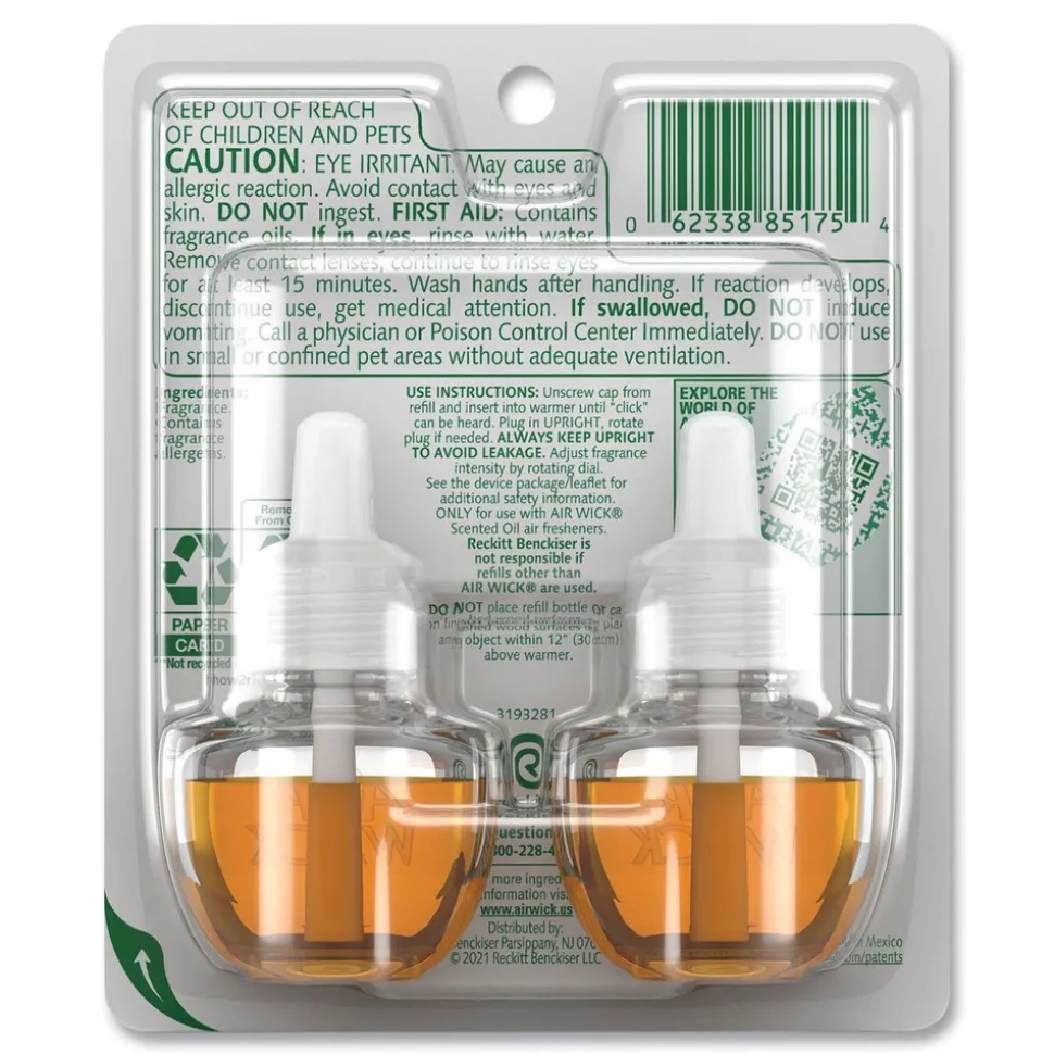 Air Wick 0.67 oz. Scented Oil Twin Refill - Hawai'i Exotic Papaya/Hibiscus Flower (6 Packs/Carton)