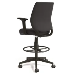 Alera ALEWX4614 27.95 in. to 33.66 in. Seat Height Supports Up to 275 lbs. Fabric Wessex Drafting Stool - Black
