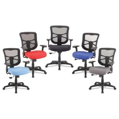 Alera 17.9 in. to 21.8 in. Seat Height Elusion Series Mesh Mid-Back Swivel/Tilt Chair Supports Up to 275 lbs. - Light Blue
