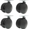 Alera 2 in. Wheel Grip Ring Stem Casters for Height-Adjustable Table Bases - Black (4/Set)