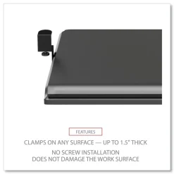 Alera 30.7 in. x 13 in. AdaptivErgo Clamp-On Keyboard Tray - Black