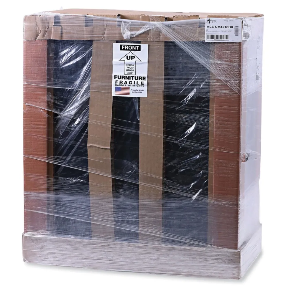 Alera 36 in. x 18 in. x 42 in. Assembled High Storage Cabinet with Adjustable Shelves - Black