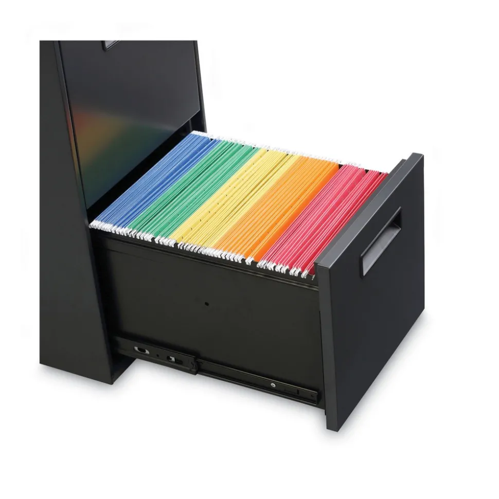 Alera 14.96 in. x 19.29 in. x 27.75 in. 2 Drawer Left/ Right File Pedestal Cabinet - Charcoal