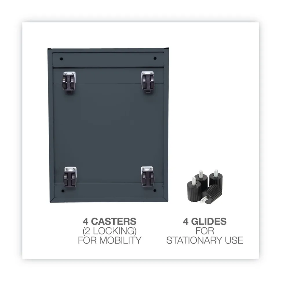Alera 14.96 in. x 19.29 in. x 27.75 in. 3-Drawers: Box/Box/File Legal/Letter Left or Right File Pedestal - Charcoal