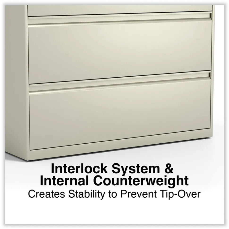 Alera 42 in. x 18.63 in. x 52.5 in. 4 Legal/Letter Size Lateral File Drawers - Putty