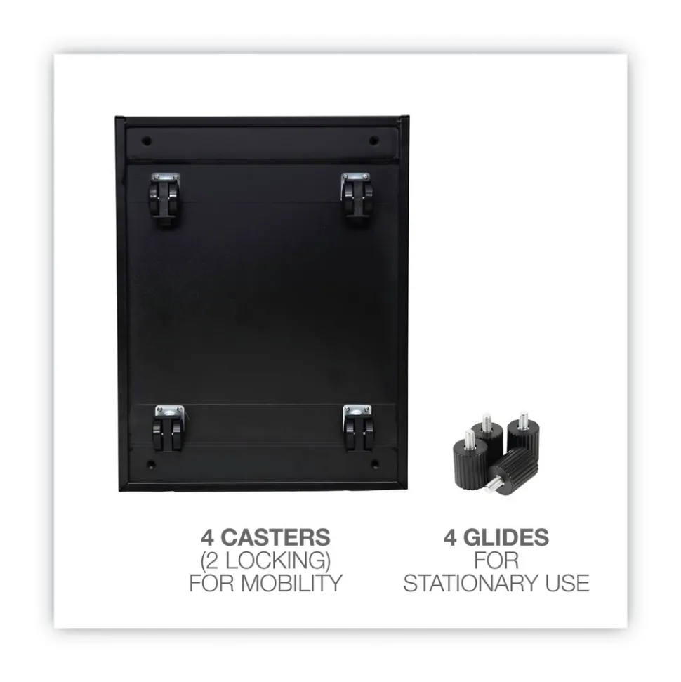 Alera 14.96 in. x 19.29 in. x 27.75 in. 2 Legal/Letter-Size File Drawers Left or Right File Pedestal - Black