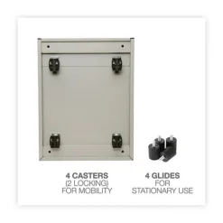 Alera 14.96 in. x 19.29 in. x 27.75 in. 2 Legal/Letter-Size File Drawers Left or Right File Pedestal - Putty
