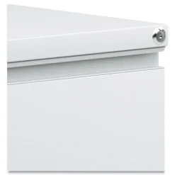 Alera 14.96 in. x 19.29 in. x 27.75 in. 2 Legal/Letter-Size File Drawers Left or Right File Pedestal with Full-Length Pull - Light Gray