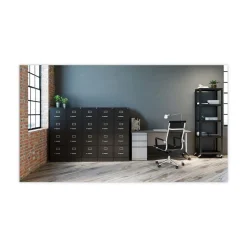 Alera 15 in. x 26.5 in. x 52 in. Letter-Size Four-Drawer Economy Vertical File - Black