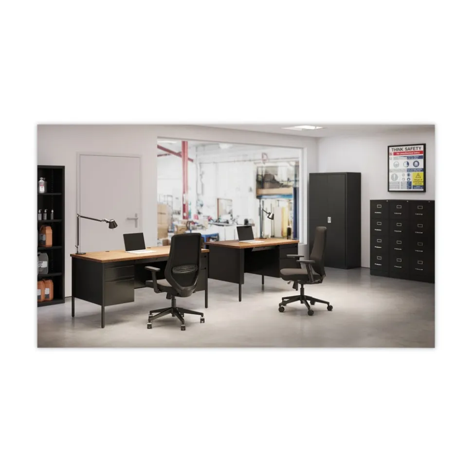 Alera 15 in. x 22 in. x 52 in. Letter-Size Four-Drawer Economy Vertical File - Black