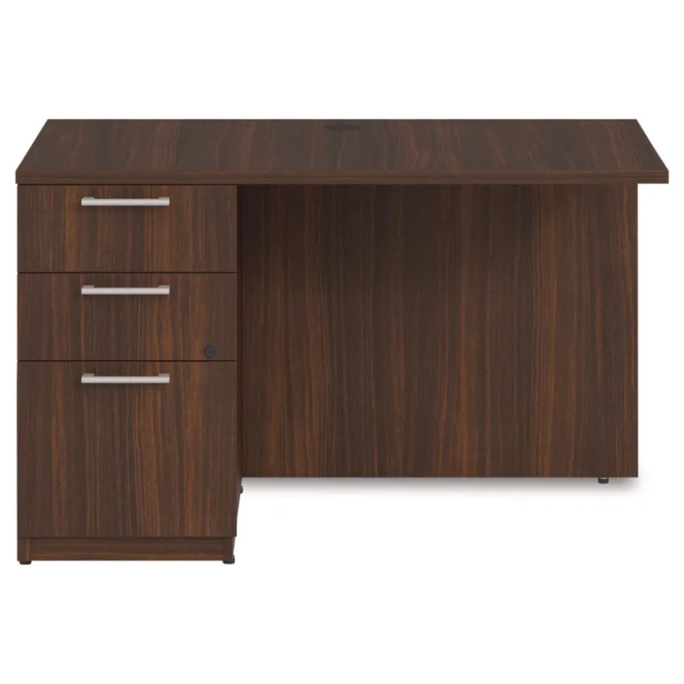 Alera 48 in. x 24 in. x 29 in. Seville Series Left Desk Return with Pedestal - Mahogany