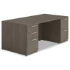 Alera 72 in. x 36 in. x 29 in. Seville Series Double Pedestal Desk - Walnut