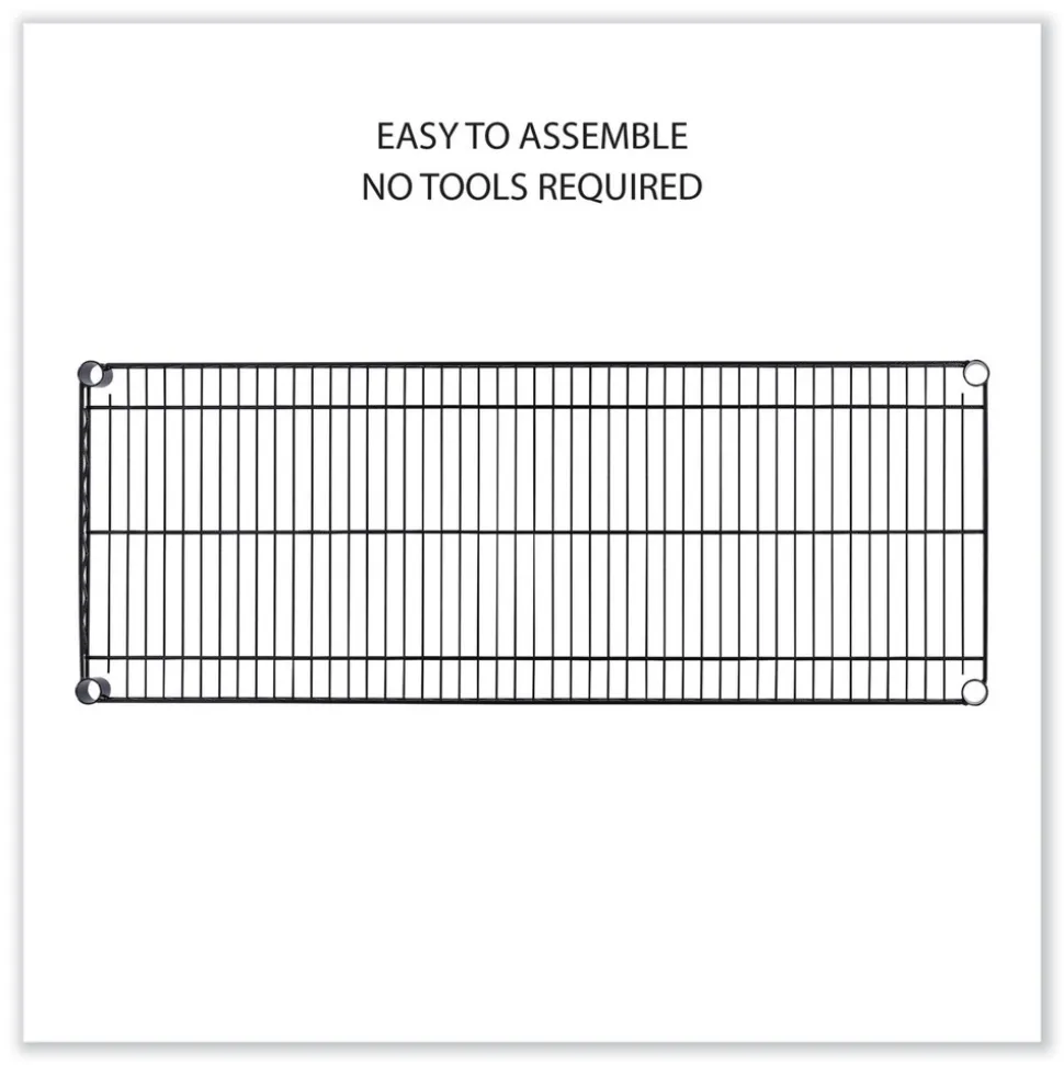 Alera 48 in. x 18 in. x 72 in. 5-Shelf Wire Shelving Kit with Casters and Shelf Liners - Black Anthracite