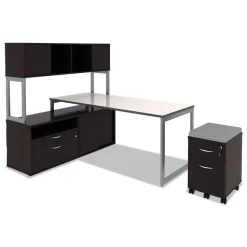 Alera Open Office Desk Series 47.25 to 70.78w x 23.63d x 28.5h Adjustable O-Leg Desk Base - Silver