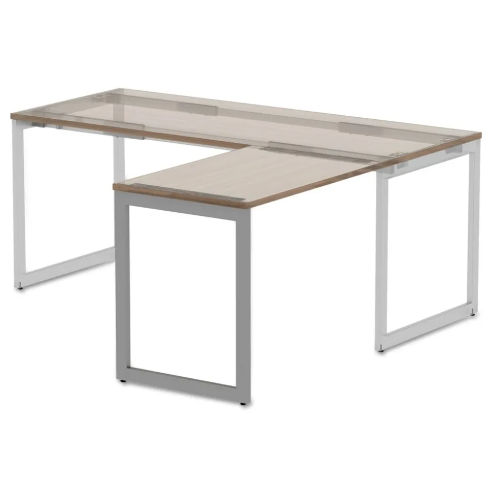 Alera Open Office Series 23-3/8 in. x 28-1/2 in. Fully Adjustable O-Leg Return Base - Silver
