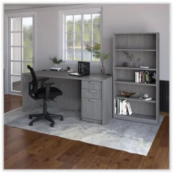 Alera Valencia Series 15.63 in. x 20.5 in. x 28.5 in. Legal/Letter 3-Drawer Full Pedestal File - Gray