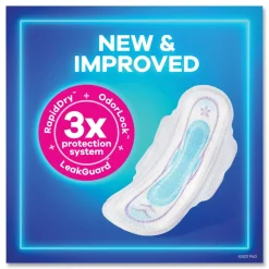 Always Size 2 Ultra Thin Super Absorbent Pads with Wings (3/Carton)