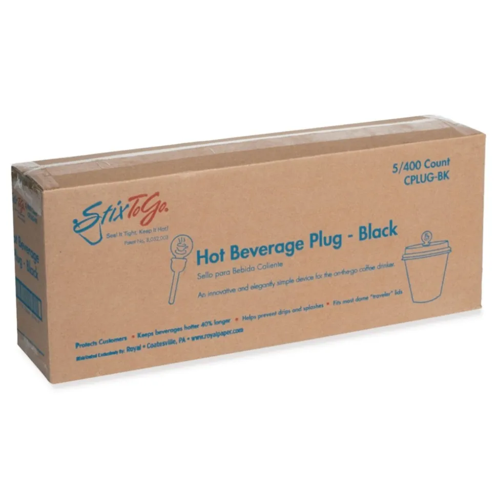 AmerCareRoyal 2 in. Beverage Plugs - Black (2000/Carton)