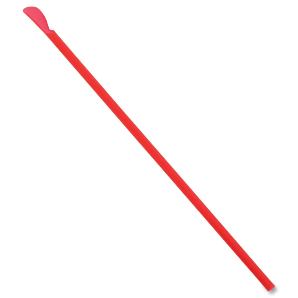 AmerCareRoyal 10.25 in. Plastic Jumbo Spoon Straw - Red (5400/Carton)