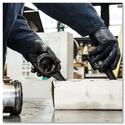Ammex 9.5 in. Long 3 mil Powder-Free Industrial Nitrile Gloves - Medium/Black (1000/Carton)