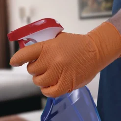Ammex 6 mil DT Nitrile Powder-Free Disposable Gloves - Large, Orange (1000/Carton)