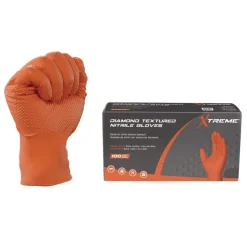 Ammex 6 mil DT Nitrile Powder-Free Disposable Gloves - 2X-Large, Orange (1000/Carton)