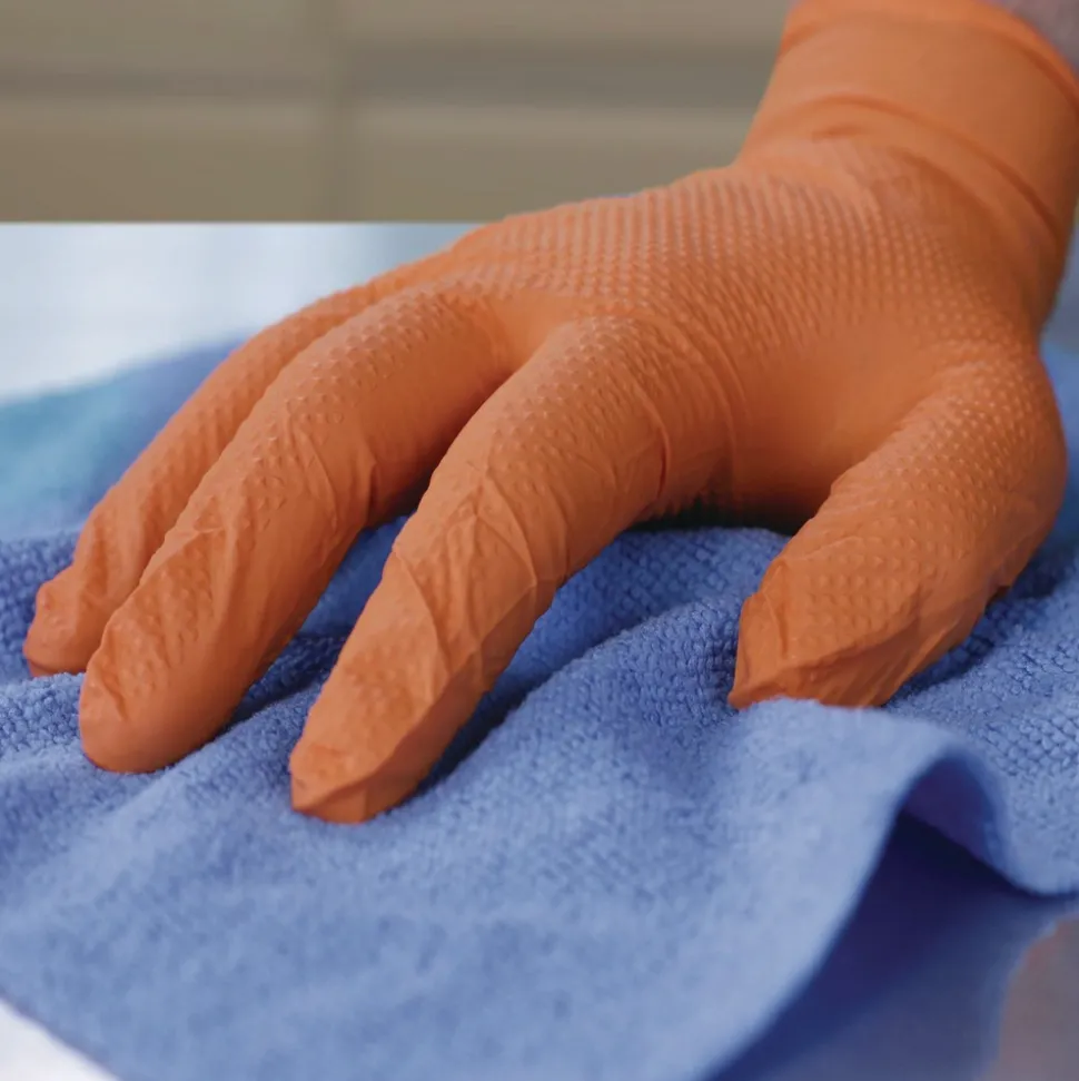 Ammex 6 mil DT Nitrile Powder-Free Disposable Gloves - X-Large, Orange (1000/Carton)