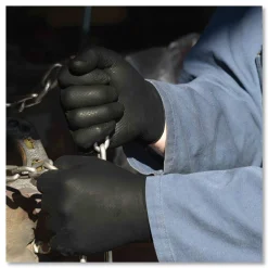 Ammex 6 mil Heavy-Duty Industrial Powder-Free Nitrile Gloves - X-Large, Black (1000/Carton)