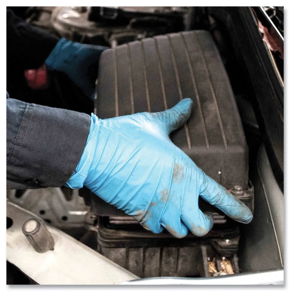 Ammex 5 mil Industrial Powder-Free Nitrile Gloves - Medium, Blue (1000/Carton)