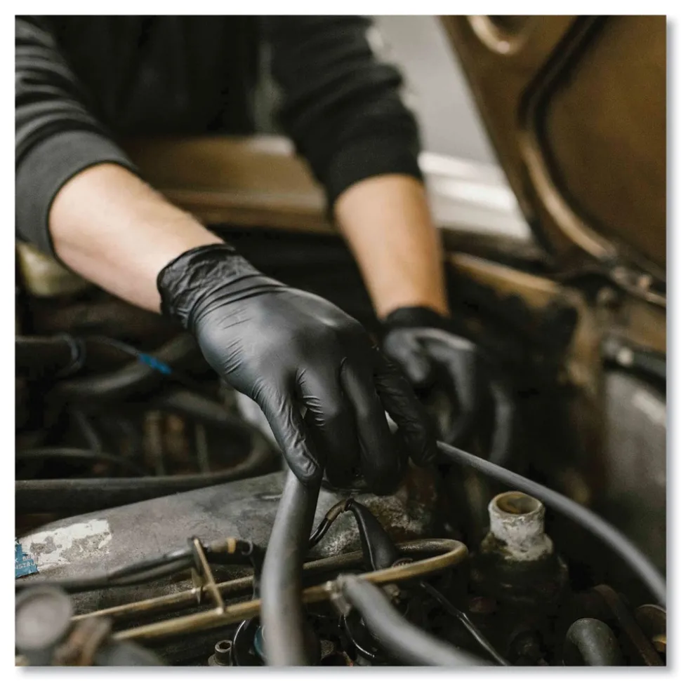 Ammex 5 mil Industrial Powder-Free Nitrile Gloves - X-Large, Black (1000/Carton)
