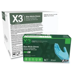Ammex 3 mil Industrial Powder-Free Nitrile Gloves - Large, Blue (1000/Carton)