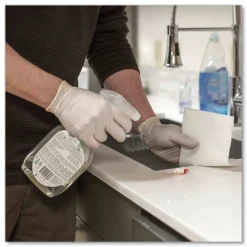 Ammex 4 mil Powder-Free Latex Disposable Gloves - Medium, Ivory (1000/Carton)