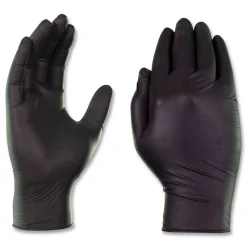 Ammex 6 mil Powder-Free Nitrile Exam Gloves - Small, Black (1000/Carton)