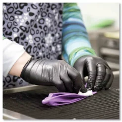 Ammex Nitrile Exam Gloves, Powder-Free, 3 mil, Small, Black, 100/Box, 10 Boxes/Carton