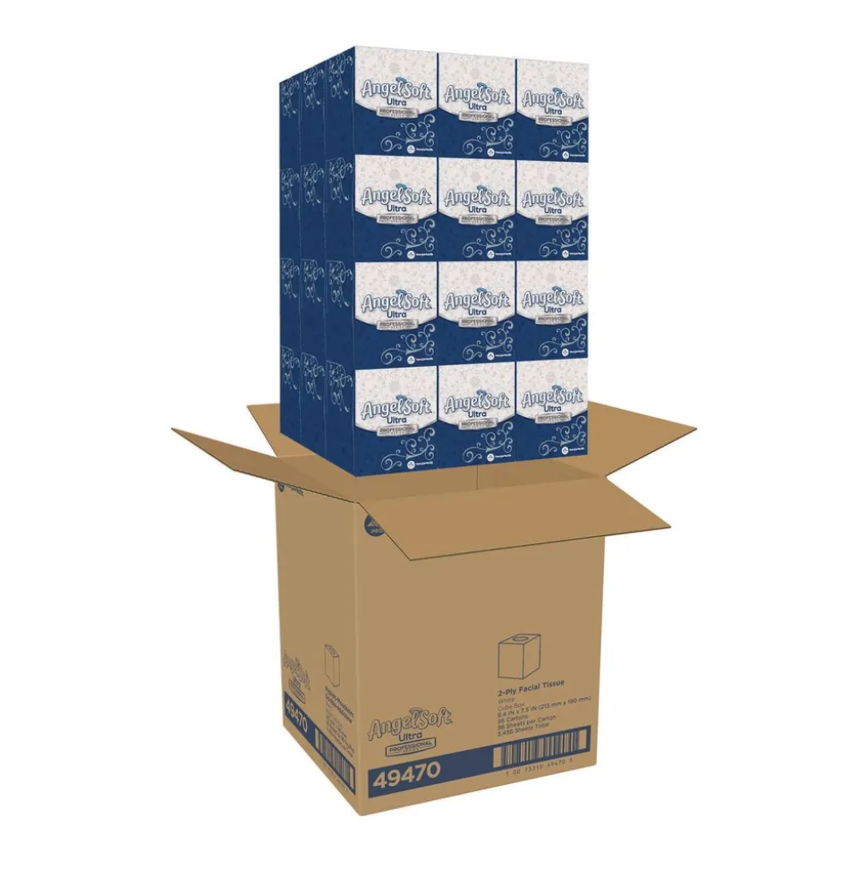 Angel Soft 2-Ply ps Ultra Facial Tissue - White (36 Boxes/Carton)