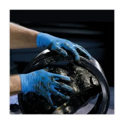 Ansell 6 mil Thick 9.5 in. Long Powder-Free G10 2PRO Nitrile Gloves - Medium, Blue (100/Box)
