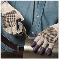 Ansell 230 mm Length G60 Purple Nitrile Gloves - Medium/Size 8, Black/White (12 Pairs/Carton)