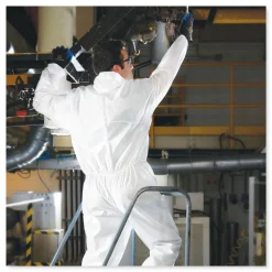 Ansell A20 Elastic-Back, Hood and Boots Breathable Particle Protection Coveralls - Quadruple Extra Large, White (20/Carton)
