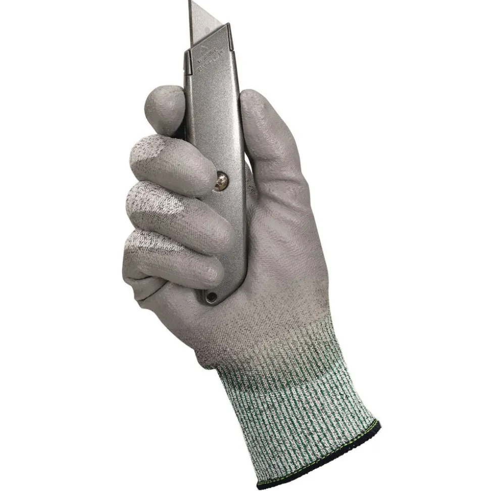 Ansell EN388: 4X42B 9 in. Long G60 Level 3 Economy Cut Resistant Gloves - Extra Large (Size 10), Gray/Marled Gray (12 Pairs/Carton)