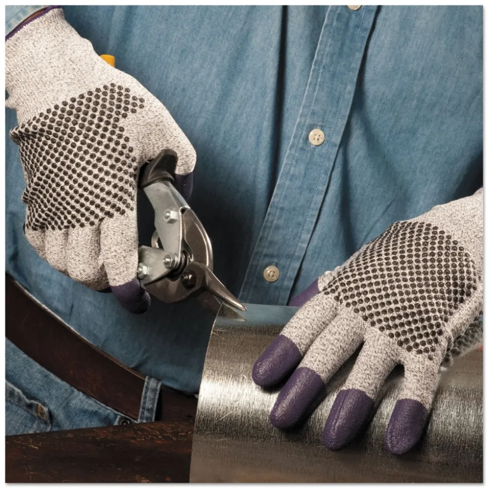 Ansell G60 240 mm Purple Nitrile Gloves - Large/Size 9/Black/White (1-Pair)