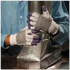 Ansell G60 240 mm Purple Nitrile Gloves - Large/Size 9/Black/White (1-Pair)