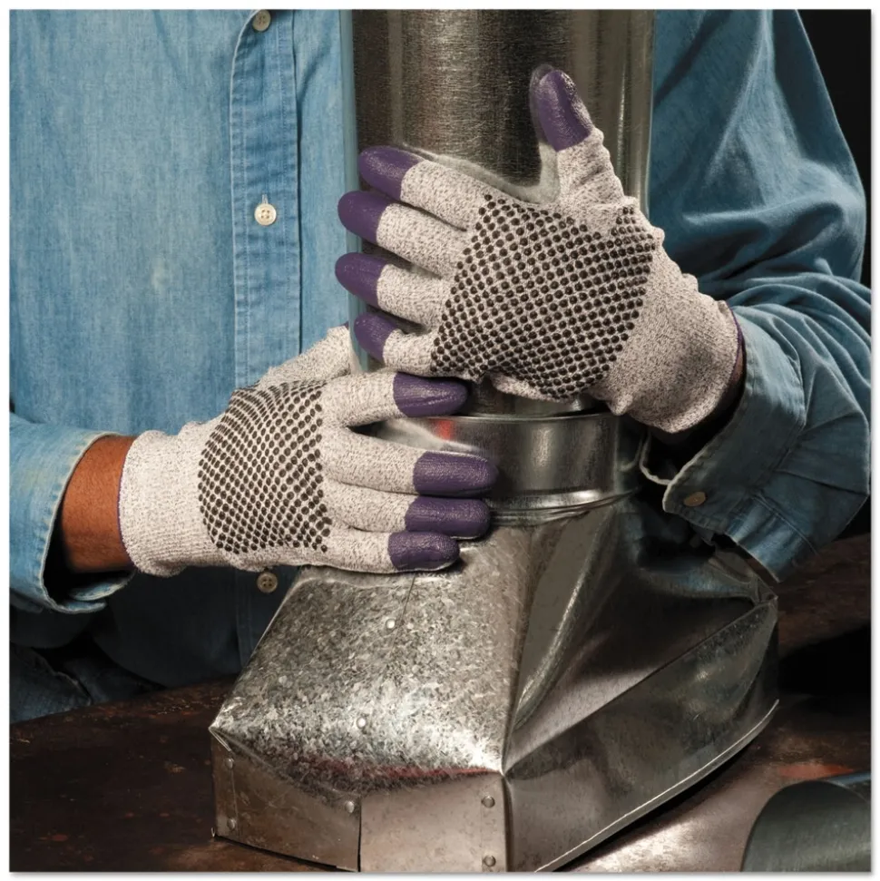 Ansell G60 240 mm Purple Nitrile Gloves - Large/Size 9/Black/White (1-Pair)