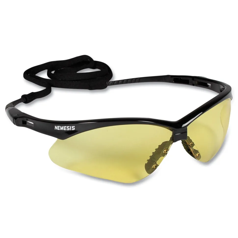 Ansell Nemesis Safety Glasses - Black Frame/Amber Lens (12/Box)