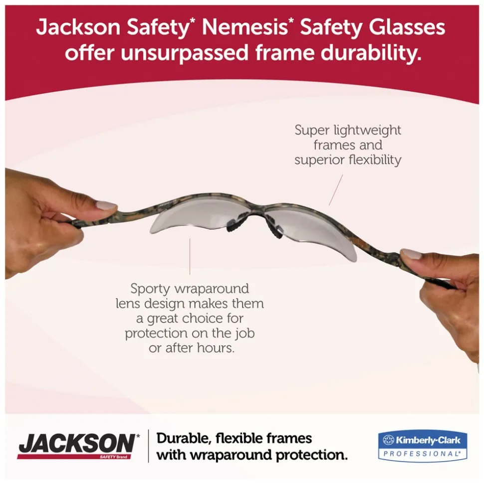 Ansell Nemesis Safety Glasses - Black Frame/Blue Mirror Lens