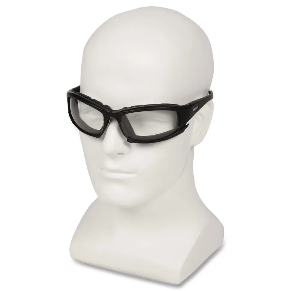 Ansell V50 Calico Safety Eyewear with Head Strap, KleenVision Anti-Fog Coating, Black Nylon Frame, Clear Polycarbonate Lens