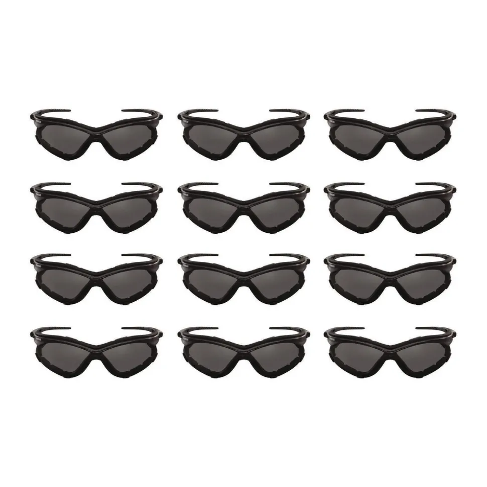 Ansell V30 Nemesis Foam Safety Glasses - Black Nylon Frame/Smoke Polycarbonate Lens (12/Carton)