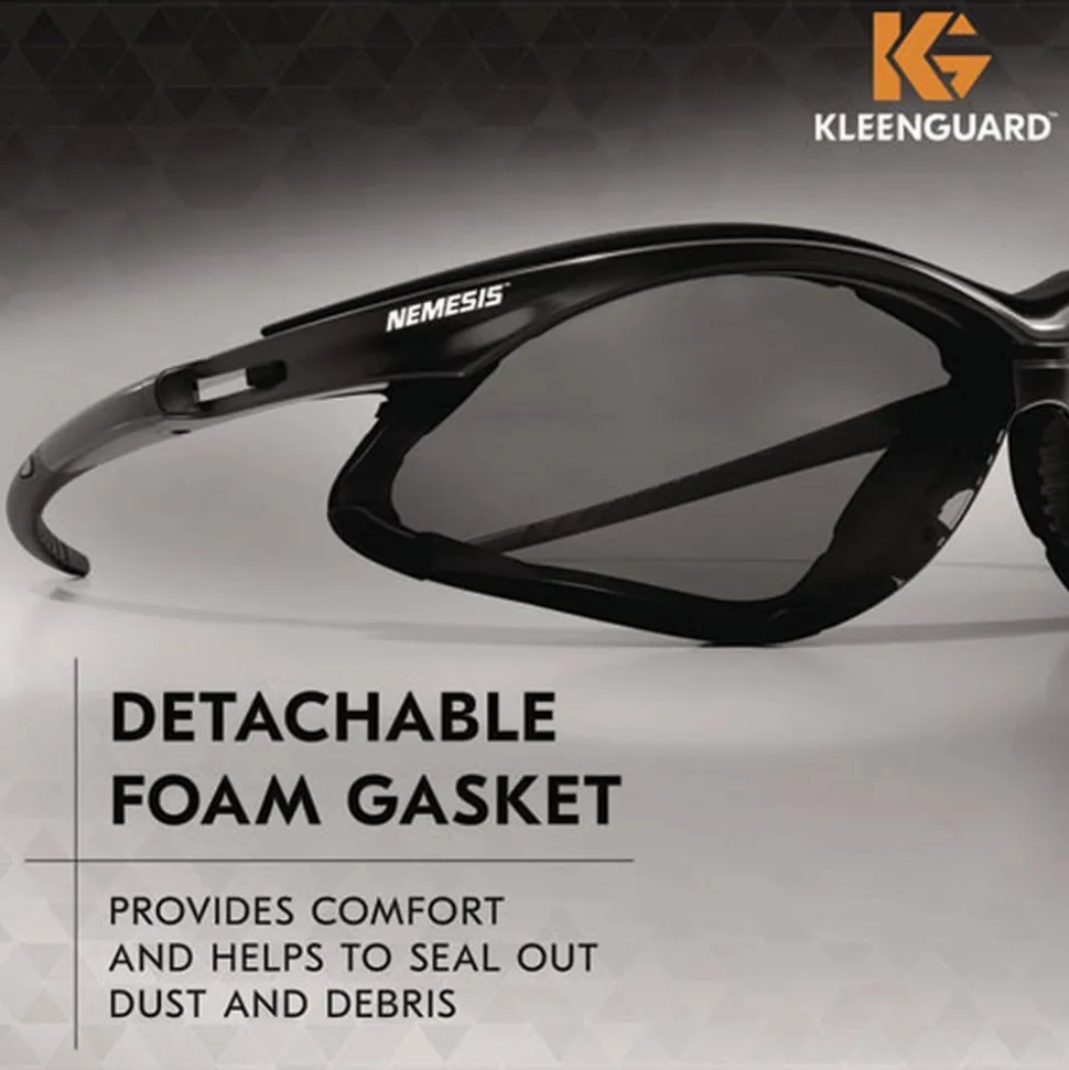 Ansell V30 Nemesis Foam Safety Glasses - Black Nylon Frame/Smoke Polycarbonate Lens (12/Carton)