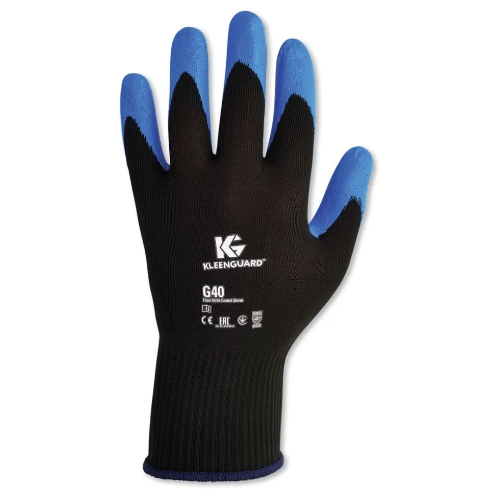 Ansell G40 220 mm Length Foam Nitrile Coated Gloves - Small/Size 7 Blue (12/Pack)