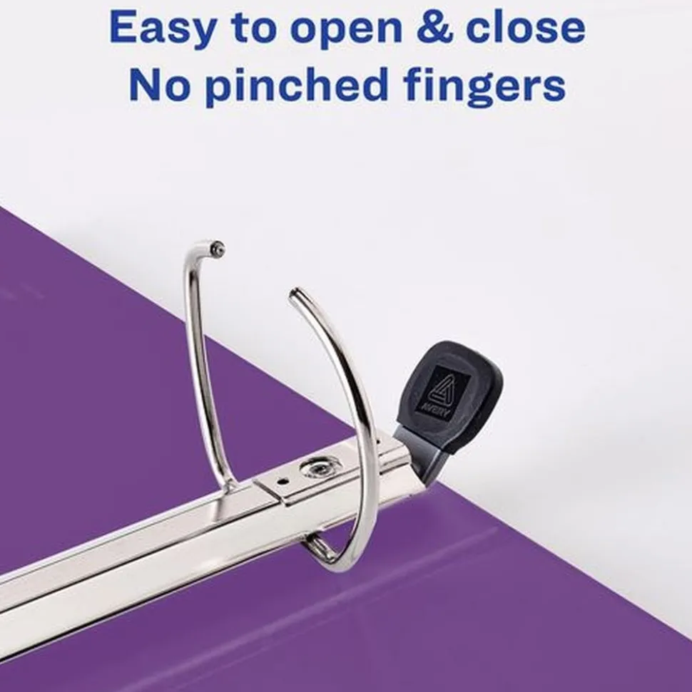Avery 3 One Touch EZD Rings 3 in. Capacity 11 in. x 8.5 in. Heavy-Duty View Binder with DuraHinge - Purple (4/Carton)